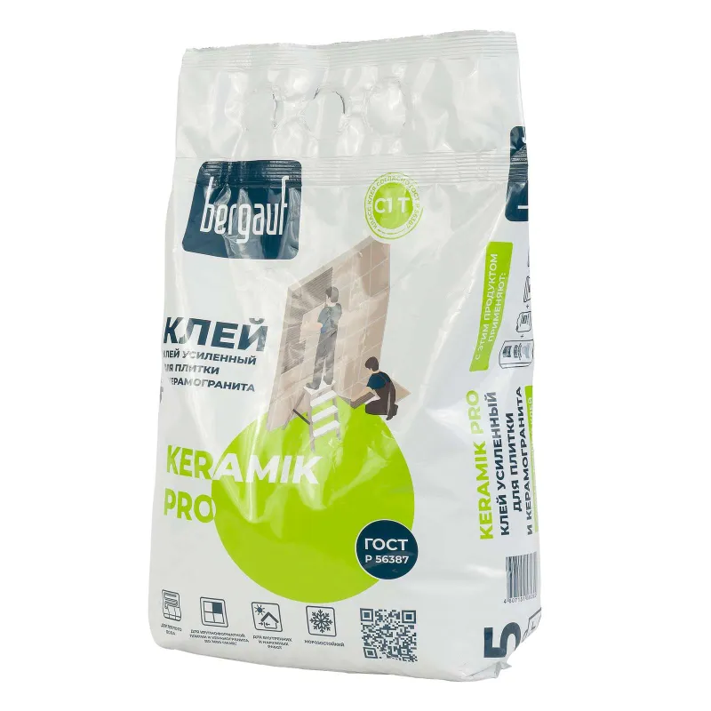 Клей плиточный Bergauf Keramik Pro С1Т, 5 кг