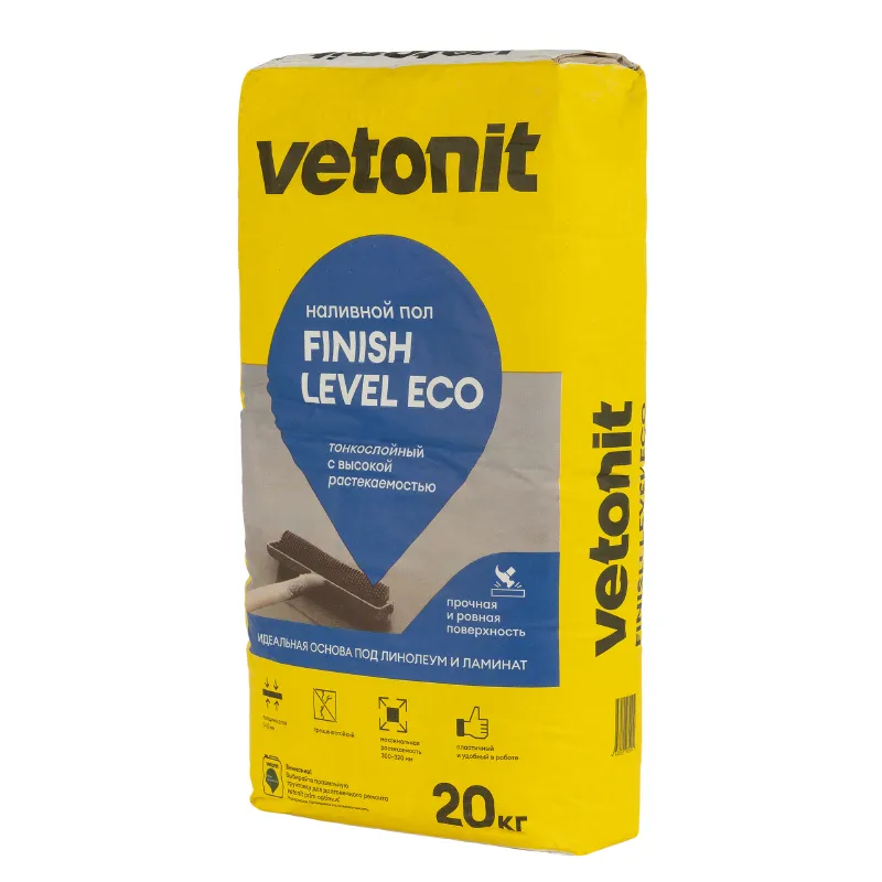 Наливной пол Vetonit finish level eco М200 20кг