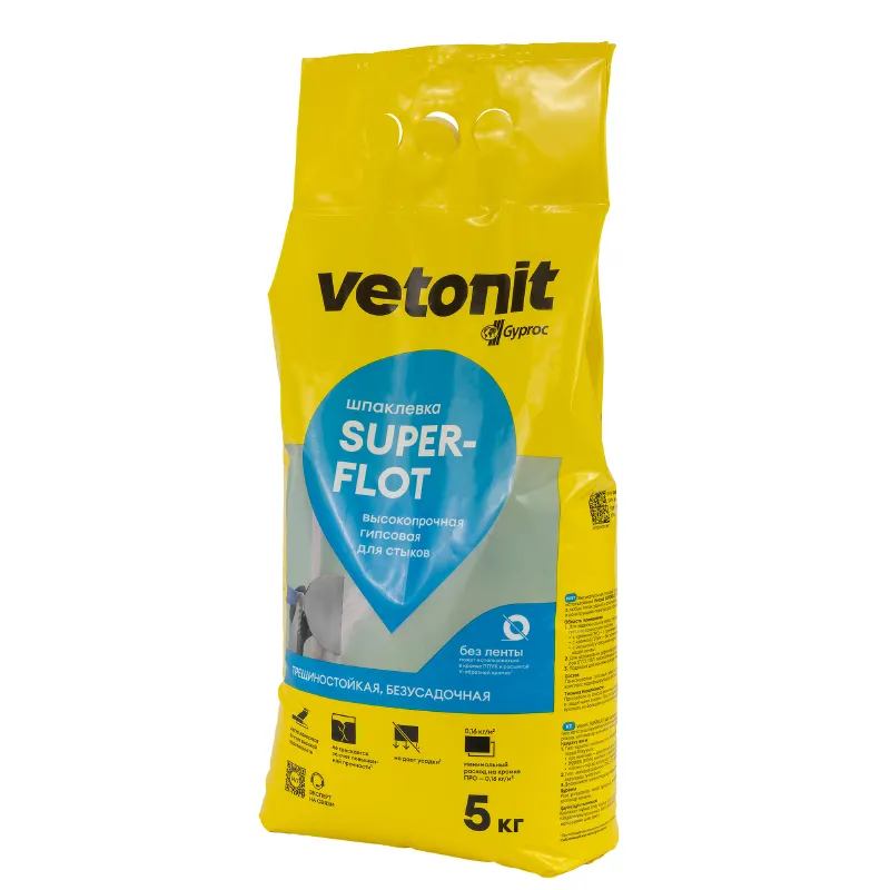 Шпаклевка Vetonit Superflot гипсовая для заделки швов и стыков  5кг